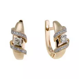 Золотые серьги c бриллиантами