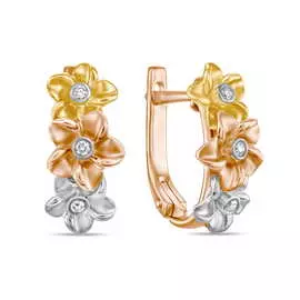 Золотые Серьги c бриллиантами