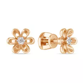 Золотые серьги c бриллиантами