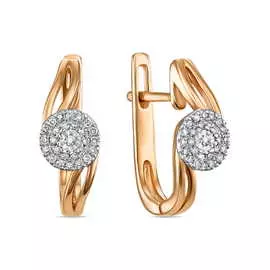 Золотые серьги c бриллиантами