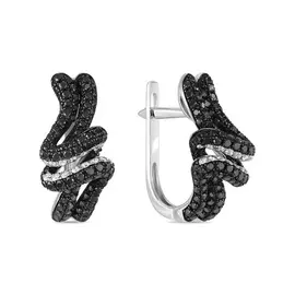 Золотые серьги c бриллиантами