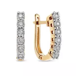 Золотые серьги c бриллиантами