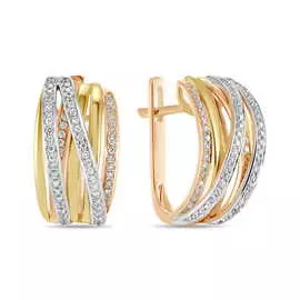 Золотые серьги c бриллиантами