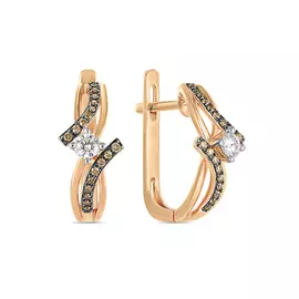 Золотые серьги c бриллиантами