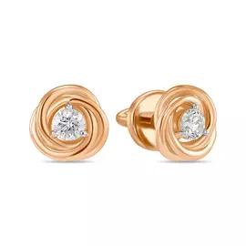 Золотые Серьги c бриллиантами