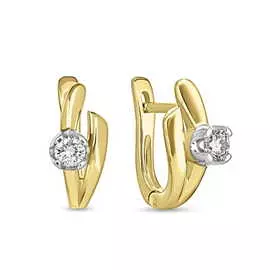 Золотые серьги c бриллиантами