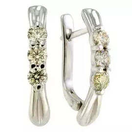 Золотые серьги c бриллиантами