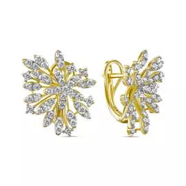 Золотые серьги c бриллиантами