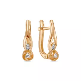 Золотые серьги c бриллиантами