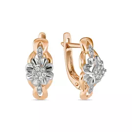 Золотые серьги c бриллиантами