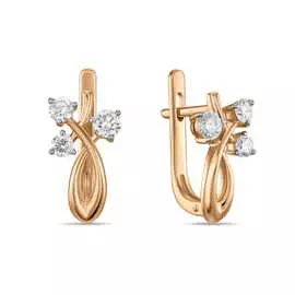 Золотые серьги c бриллиантами