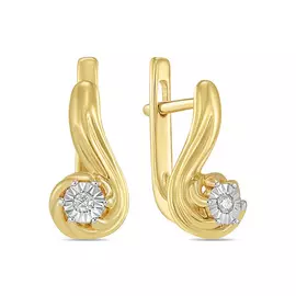 Золотые серьги c бриллиантами