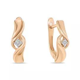 Золотые серьги c бриллиантами