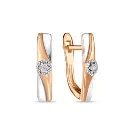 Золотые Серьги c бриллиантами