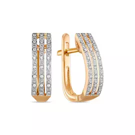 Золотые серьги c бриллиантами