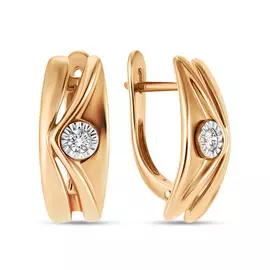 Золотые Серьги c бриллиантами