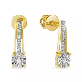 Золотые серьги c бриллиантами