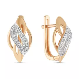 Золотые Серьги c бриллиантами