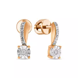 Золотые серьги c бриллиантами