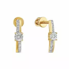 Золотые Серьги c бриллиантами