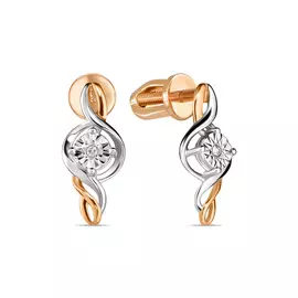 Золотые Серьги c бриллиантами