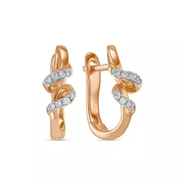 Золотые серьги c бриллиантами