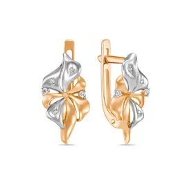 Золотые серьги c бриллиантами