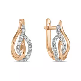 Золотые серьги c бриллиантами