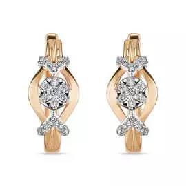 Золотые серьги c бриллиантами