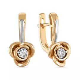 Золотые серьги c бриллиантами