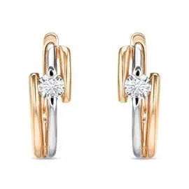 Золотые серьги c бриллиантами