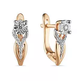 Золотые серьги c бриллиантами