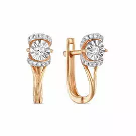 Золотые Серьги c бриллиантами