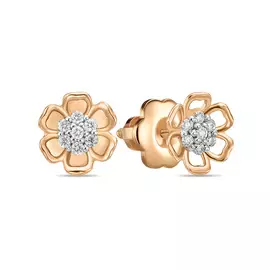 Золотые серьги c бриллиантами