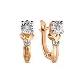 Золотые серьги c бриллиантами