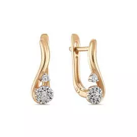 Золотые серьги c бриллиантами