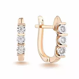 Золотые Серьги c бриллиантами