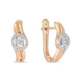 Золотые Серьги c бриллиантами