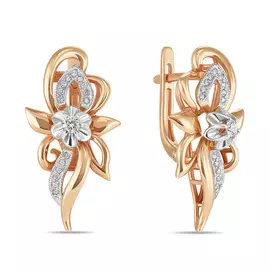 Золотые серьги c бриллиантами