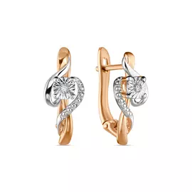 Золотые серьги c бриллиантами