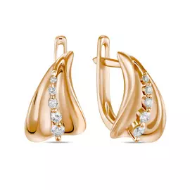 Золотые Серьги c бриллиантами