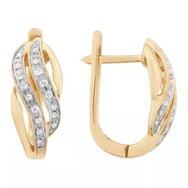 Золотые серьги c бриллиантами