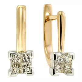 Золотые серьги c бриллиантами