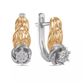 Золотые Серьги c бриллиантами