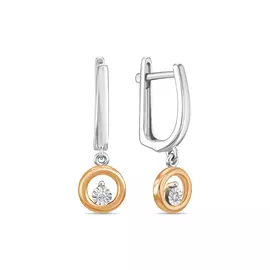 Золотые Серьги c бриллиантами