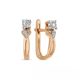 Золотые Серьги c бриллиантами