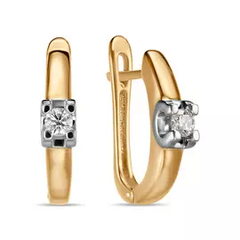 Золотые серьги c бриллиантами