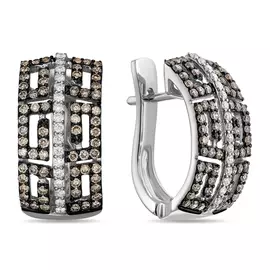 Золотые серьги c бриллиантами