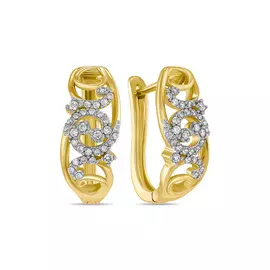 Золотые серьги c бриллиантами