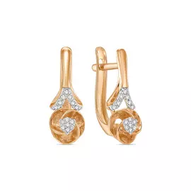 Золотые серьги c бриллиантами